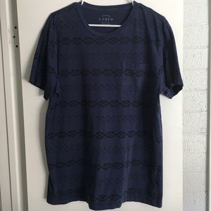 J Crew Tribal Print Stripe Pocket Tee
